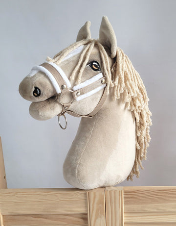 Verstelbare halster voor hobby horse - hoofdstel - met zachte witte voering, extra comfortabel
