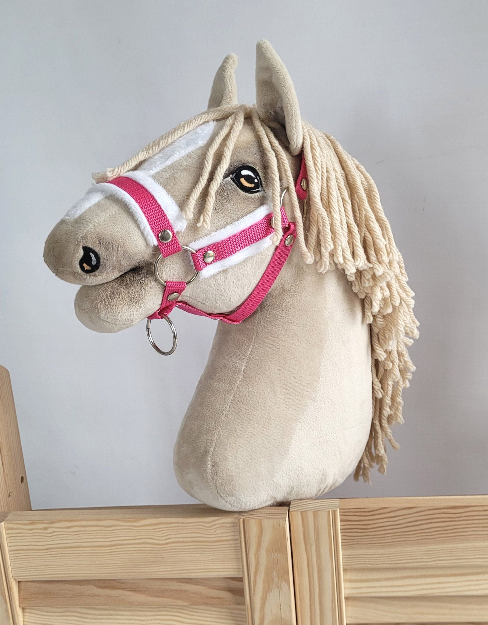 Verstelbaar halster – paardenhalster – extra comfort met witte bontvoering