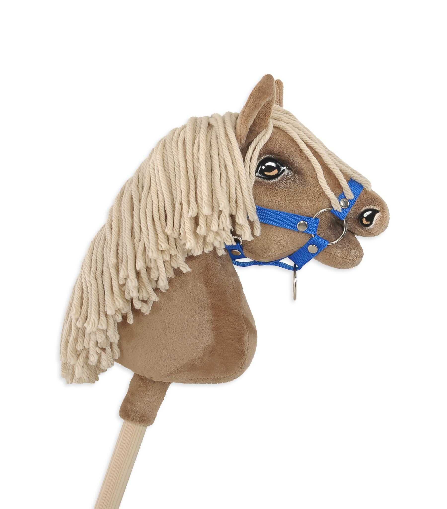 Hobby Horse Halter - hästgrimma - slitstark polyester, lätt att stänga, storlek A4, blå