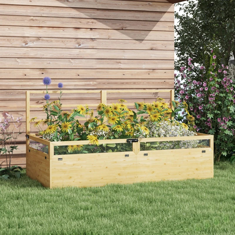 Växtlåda med spaljé för klätterväxter | Färg: Natur | Mått: 183x98.5x95 cm