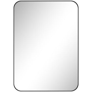 Badkamerspiegel met metalen frame 50x70 cm | Kleur: Zwart | Afmetingen: 50x2,5x70 cm