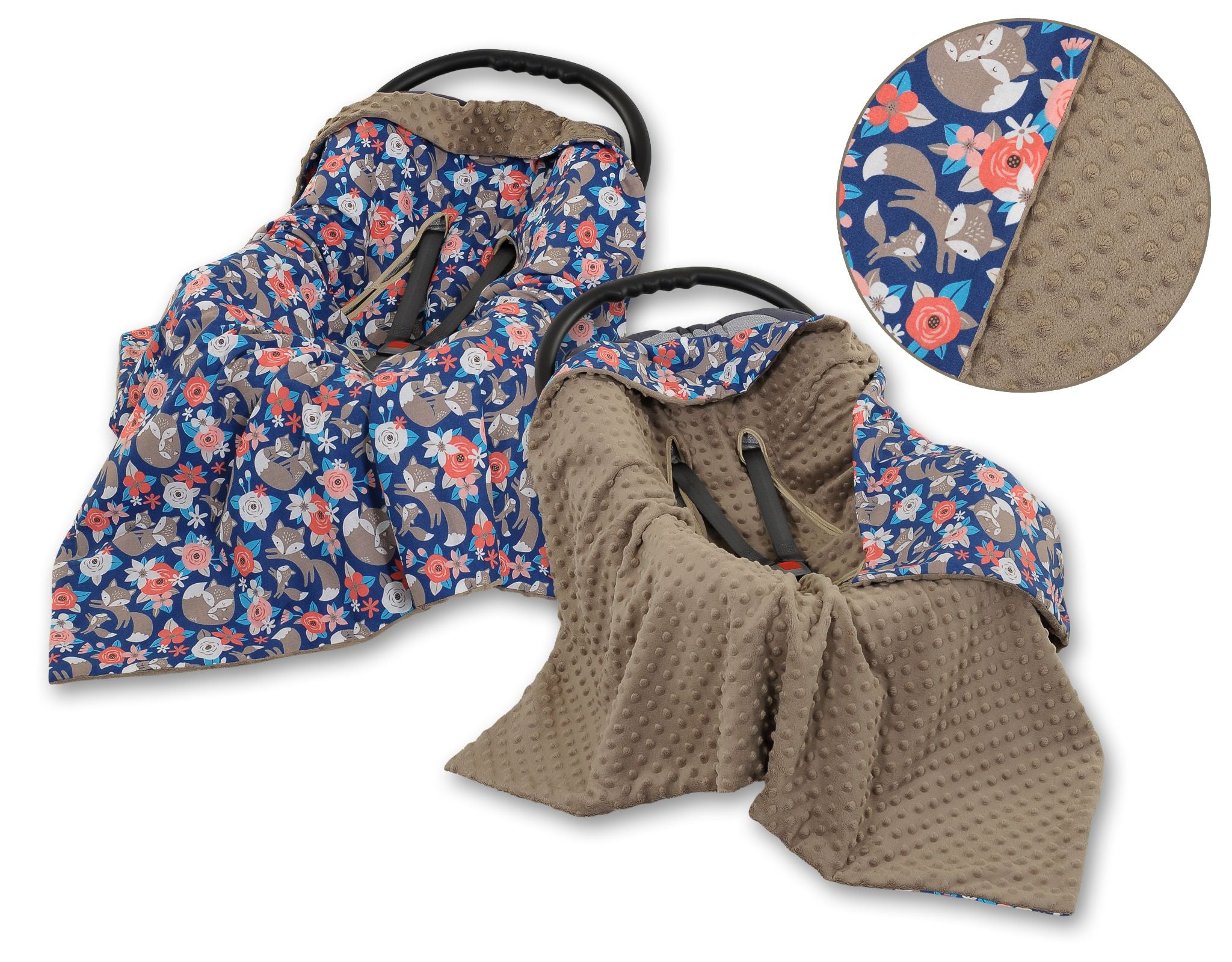 Stor dubbelsidig bilsätesfilt - babyfilt - mjuk minkfilt för optimal komfort