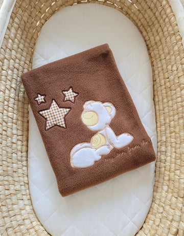 Polar fleece babydeken - wikkeldoek - superzacht en warm voor pasgeborenen, 70x100 cm, bruin