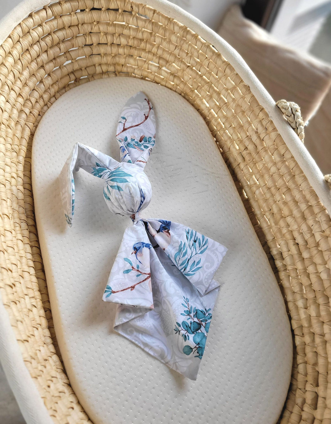 Konijnenfleece deken - knuffeldoek - extra zacht & duurzaam katoen - Blauwe Vogeltjes