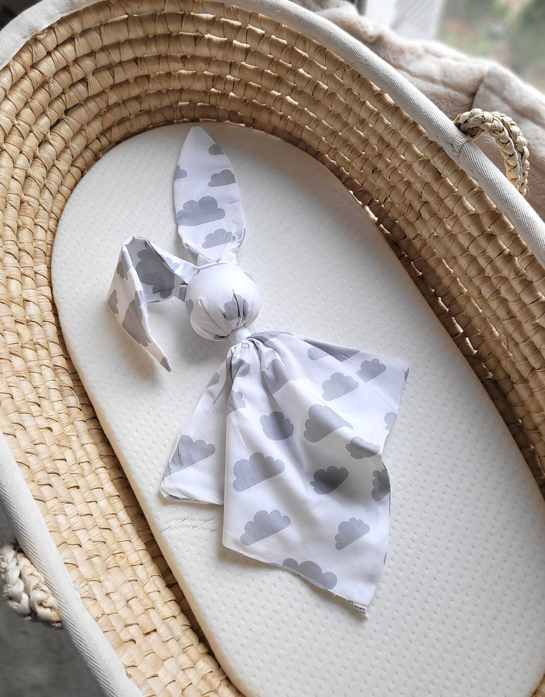 Bomullsfilt för babyn, mysfilt, extra mjuk och andningsbar – Grå moln – BellaFurn