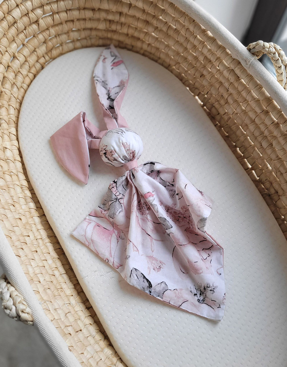 Bomullsfilt för kaniner, gosfilt för babyn, extremt mjuk och säker – sepiaroser/pastellrosa