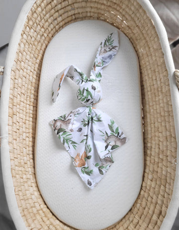 Konijnenknuffel deken - baby speendoekje - extra zacht & veilig katoen, Woodland groen