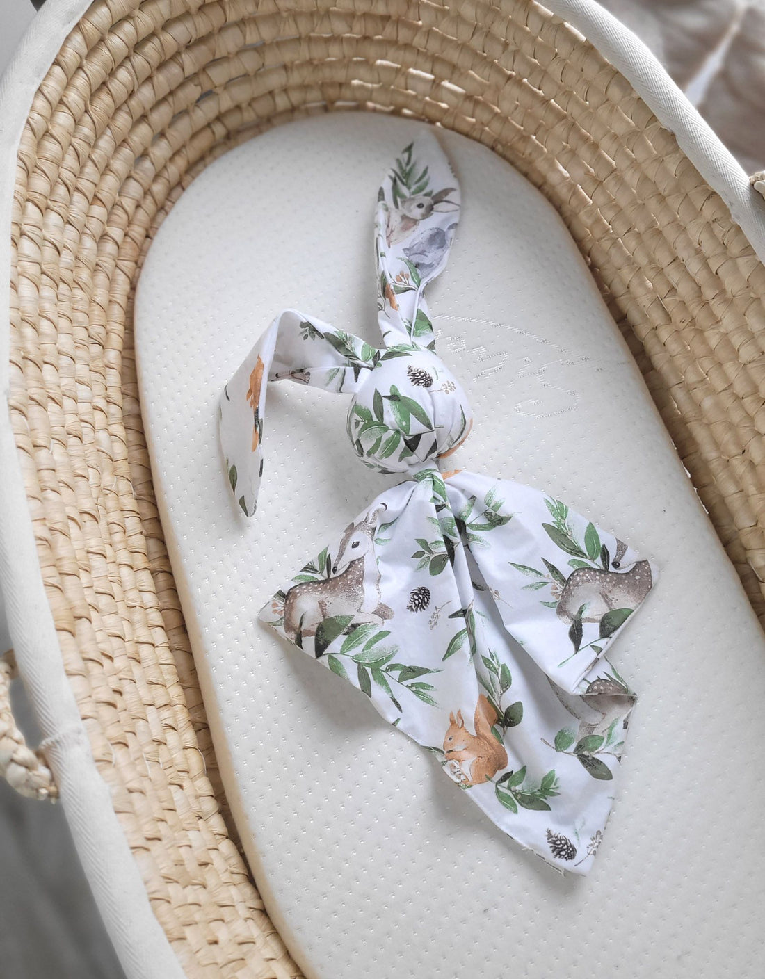 Konijnenknuffel deken - baby speendoekje - extra zacht & veilig katoen, Woodland groen