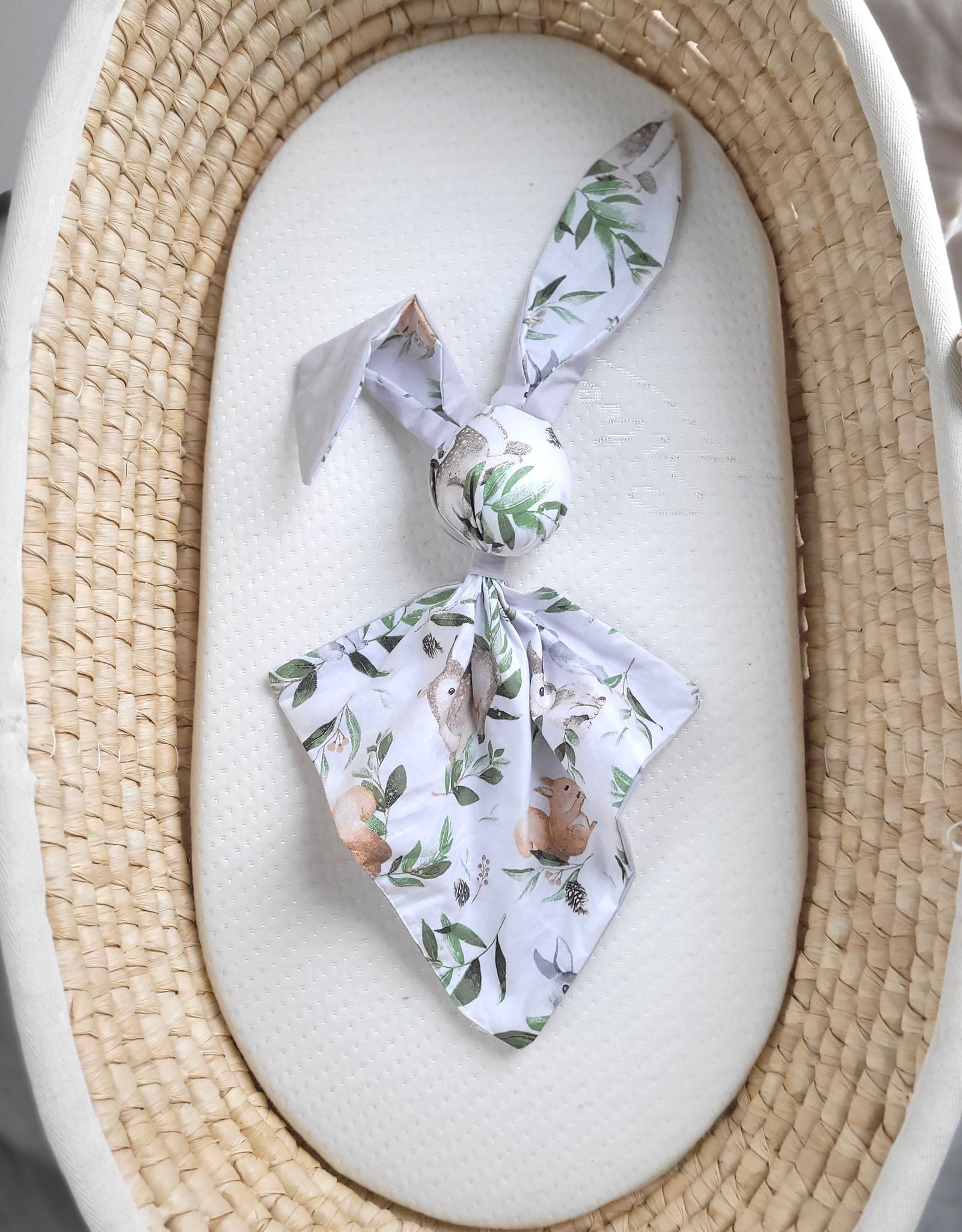 Konijnenknuffeldoekje, troostdoek, zacht katoen – dubbel laagje en veilig voor baby's