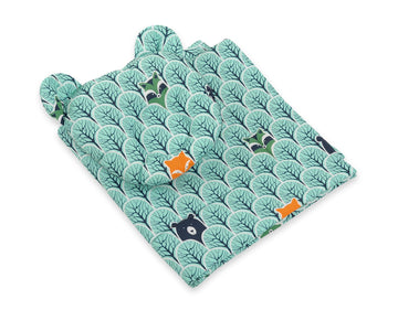 Babybedset 2-delig - wiegset - anti-plat hoofd, 100% katoen, ademend, Mint Forest