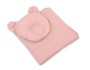 Baby beddenset, wiegset, ademend & huidvriendelijk - Oeko-Tex katoen, pastel roze, 2-delig