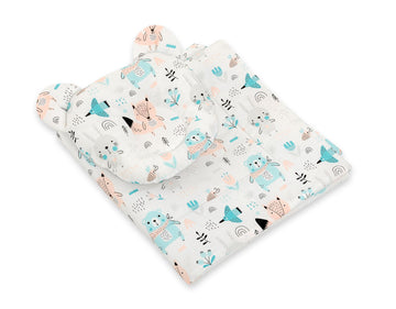 Babydekbed met teddy kussen - babybeddengoedset - Oeko-Tex katoen, ademend en huidvriendelijk
