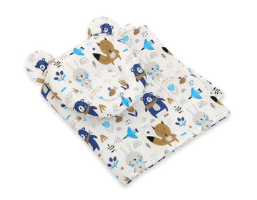 Babybeddenset, wiegset, extra zacht en veilig - 2-delig - marineblauwe beren