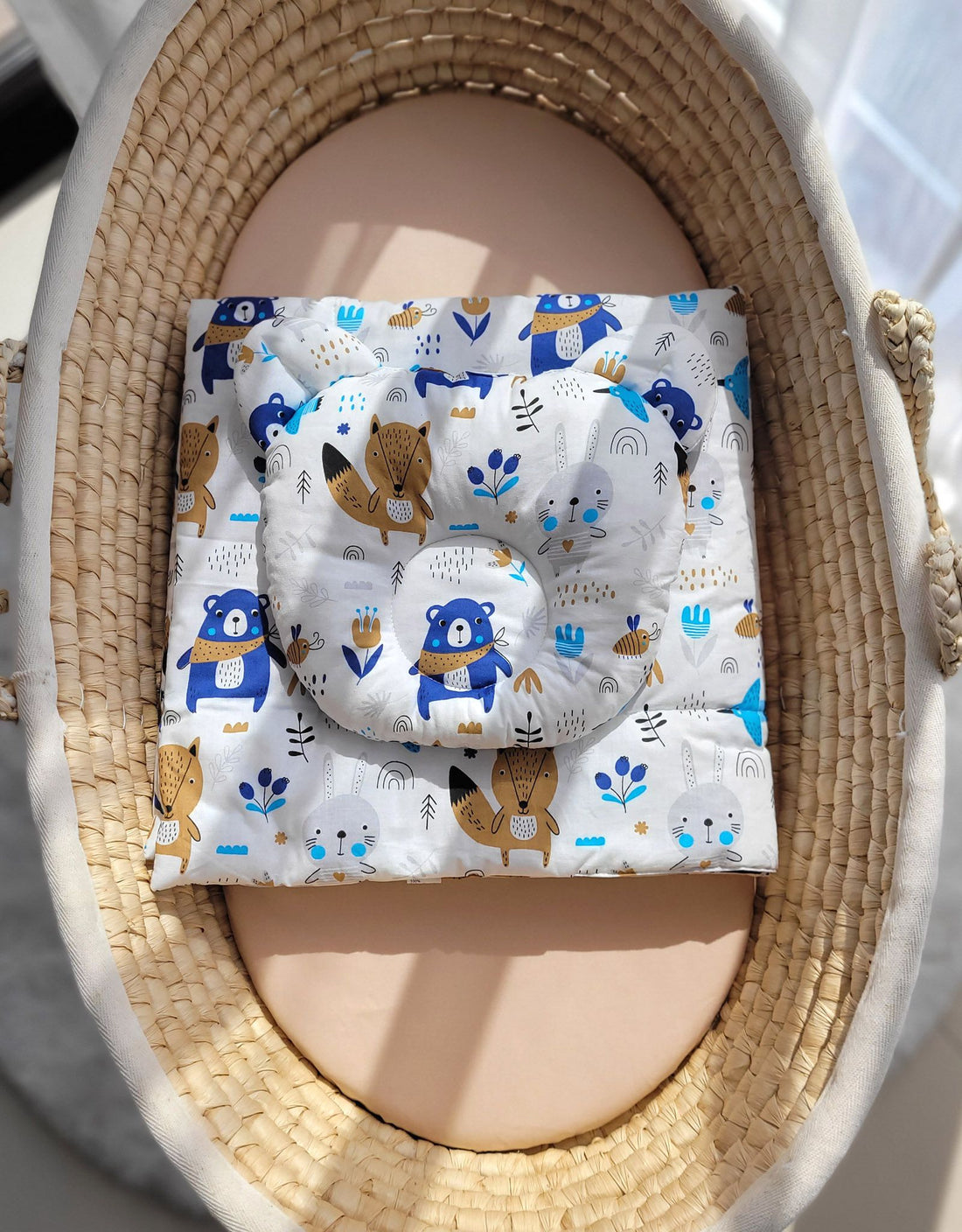Babybeddenset, wiegset, extra zacht en veilig - 2-delig - marineblauwe beren