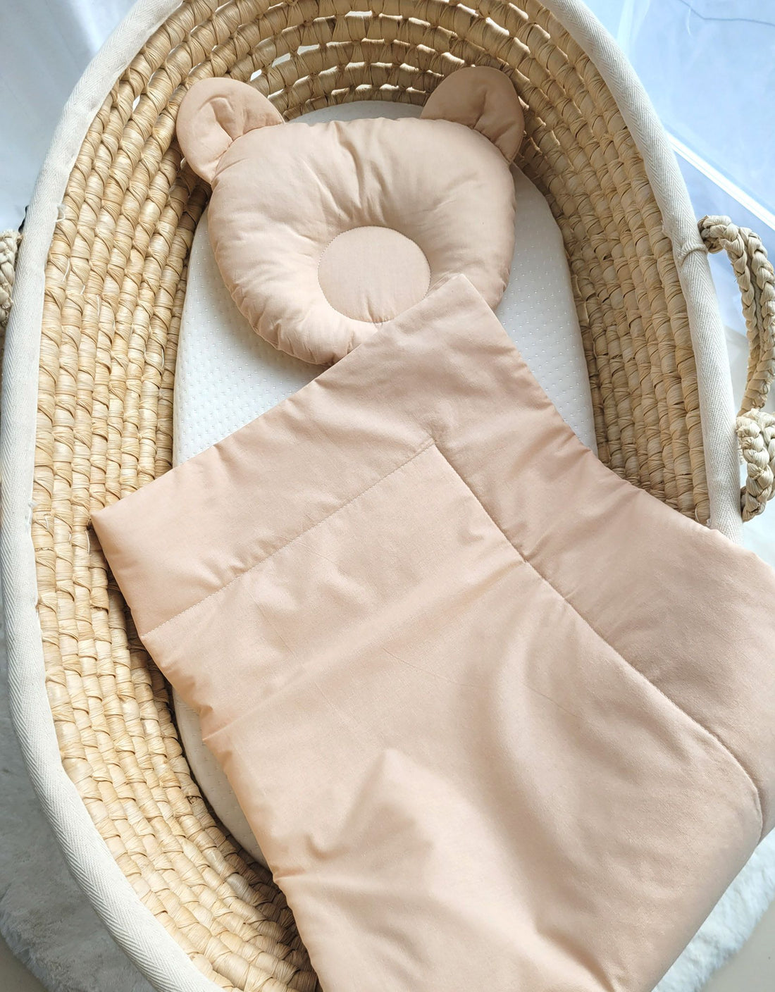 Baby beddenset, baby dekbed, Oeko-Tex gecertificeerd & ademend – 2-delige set, beige