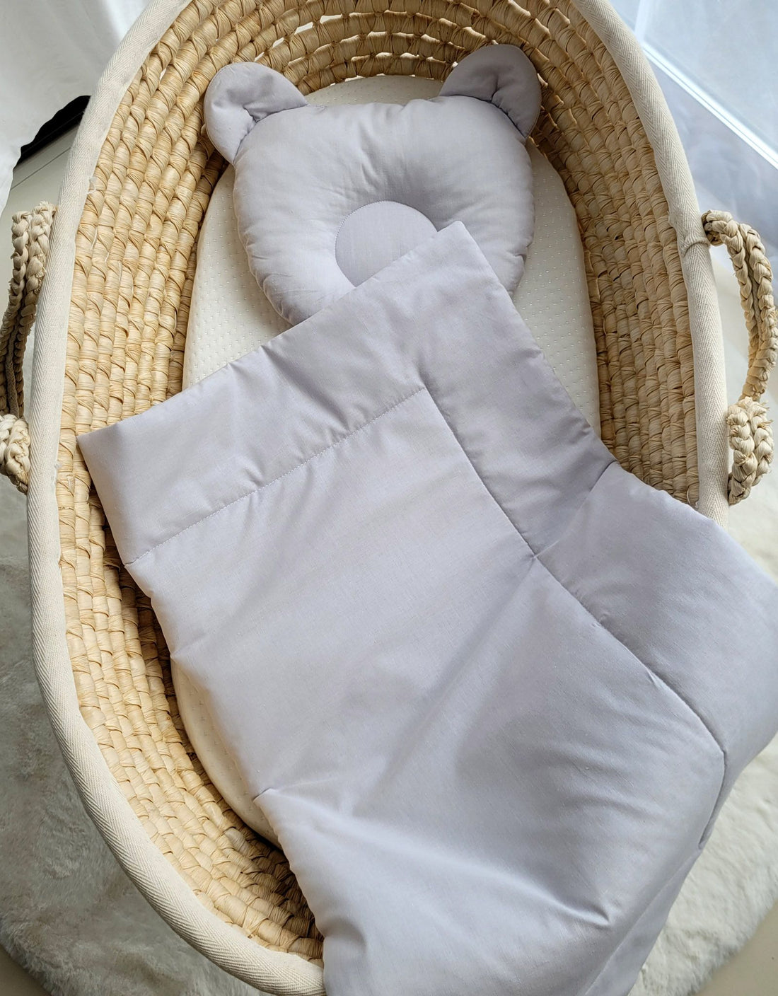 2-delige babyset - deken & teddy kussen - 100% katoen - anti-afplatting - Oeko-Tex