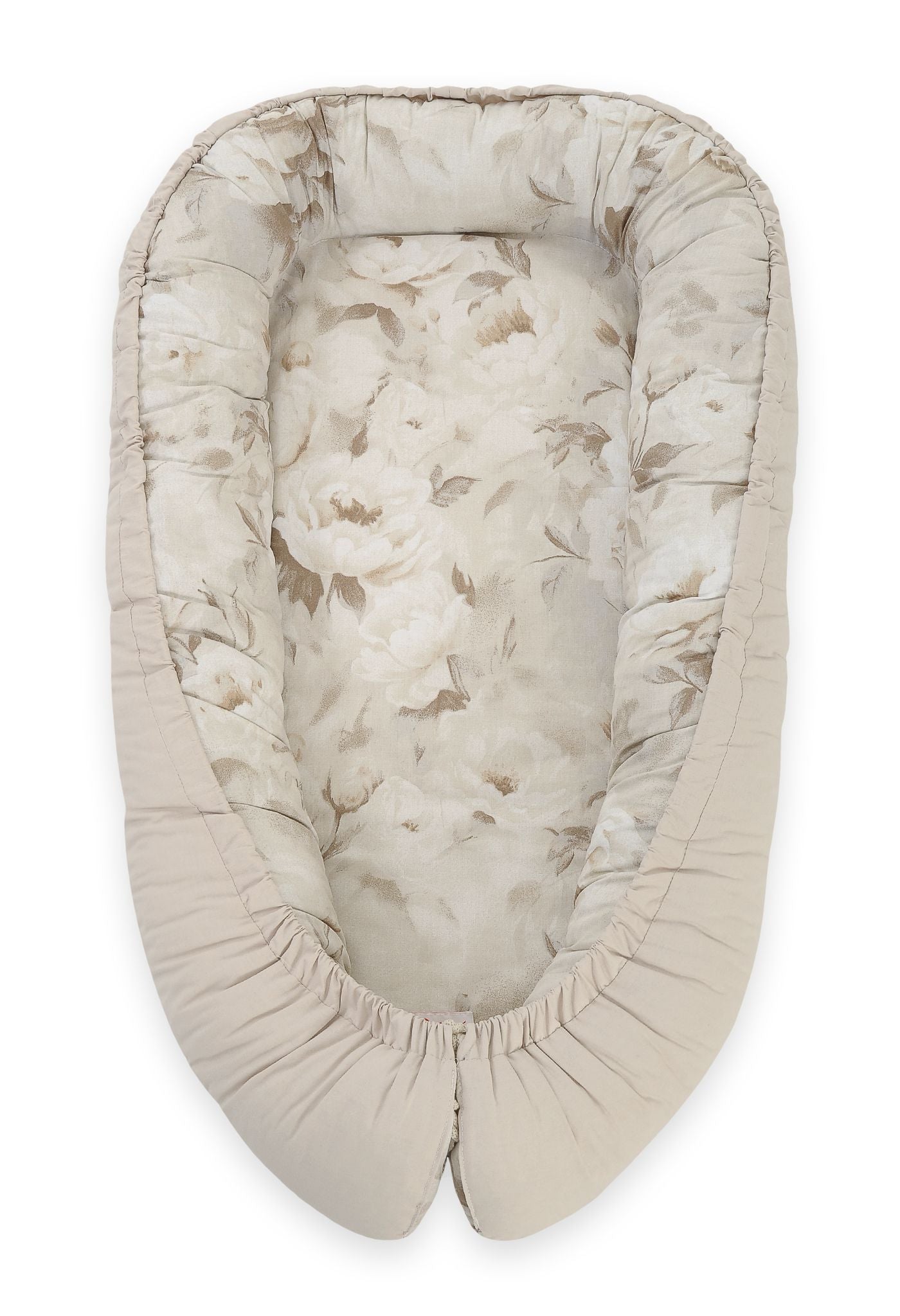 Baby nestje, cocoon, verstelbaar & omkeerbaar - BOBONO Premium - Peonies Beige/Stone
