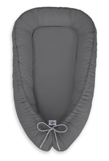 Baby nestje – Cocoon – Oeko-Tex katoen – dubbelzijdig – verstelbaar – BellaFurn Baby antraciet