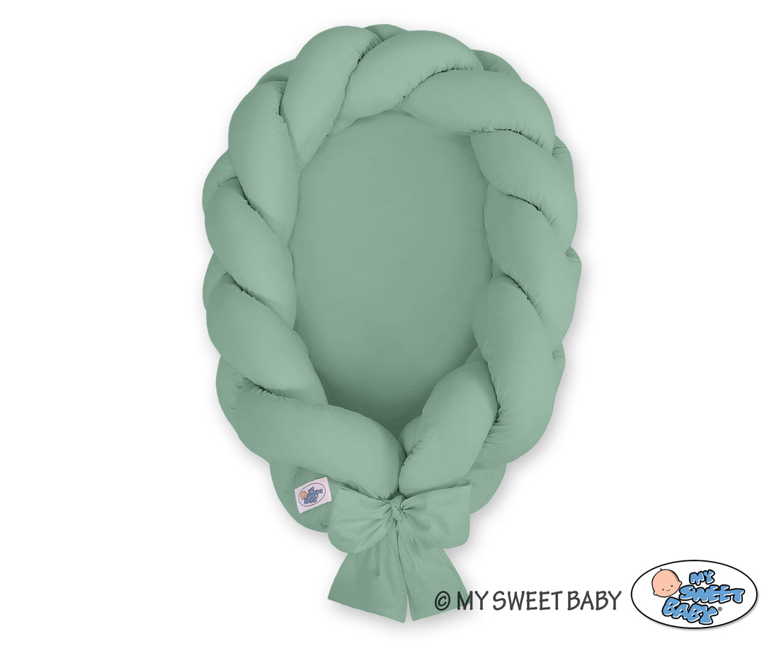 Flätat babynest - babynest - 2-i-1 kokong och spjälskydd, mysig och säker sömn