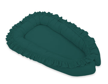 Baby nest – cocoon – verstelbaar & ademend – dubbelzijdig – Oeko-Tex katoen – flesgroen