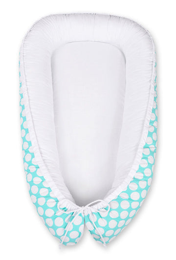 Dubbelzijdig baby nest – cocoon – ademend, veilig & verstelbaar, premium katoen, BOBONO