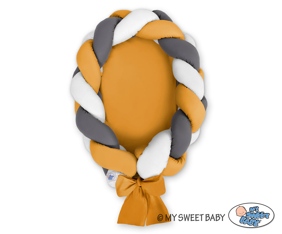 Flätad babynest 2-i-1 - sängskydd för babyn - konvertibel för en säker och mysig sovplats