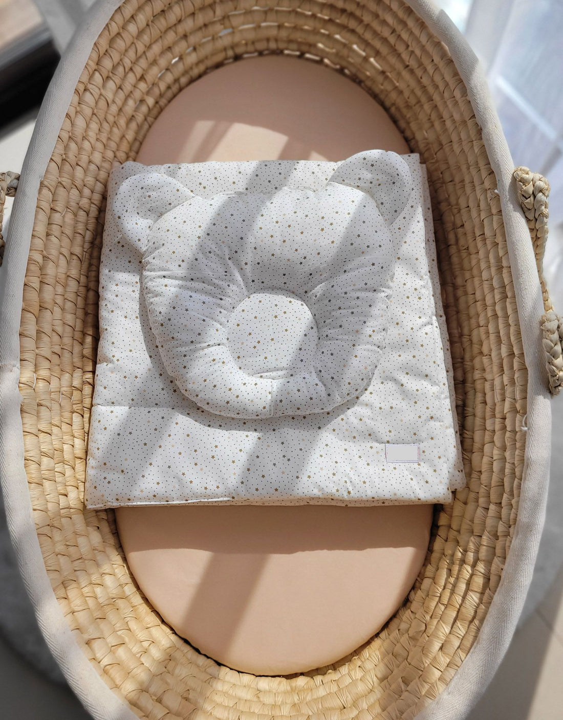 2-delige babybedset – wiegdeken – voorkomt hoofdafplatting, ademend & veilig katoen