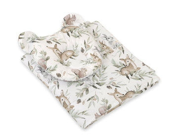 Babybettdecke mit Teddykissen – Babybett-Set – Öko-Tex Baumwolle, beugt Flachkopfbildung vor