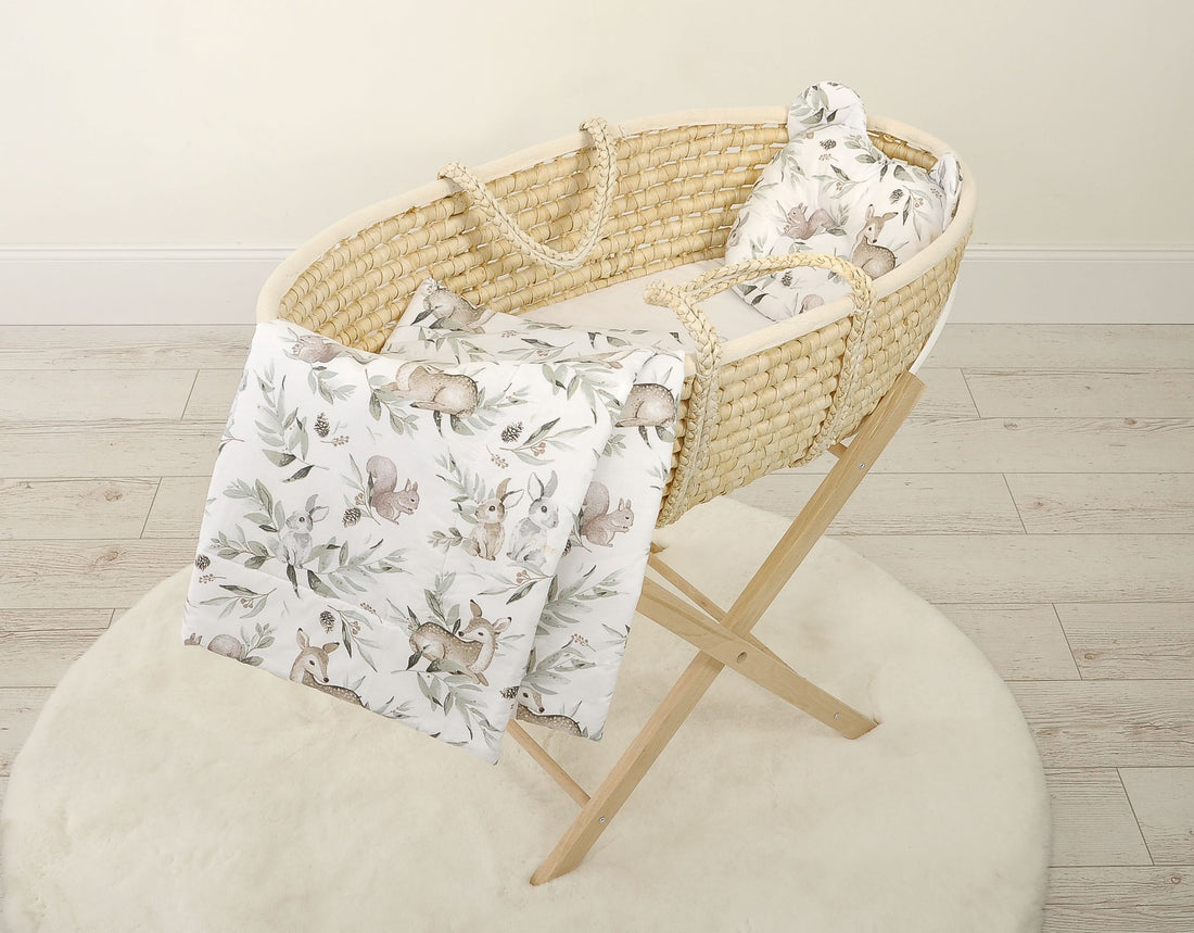 Babybettdecke mit Teddykissen – Babybett-Set – Öko-Tex Baumwolle, beugt Flachkopfbildung vor