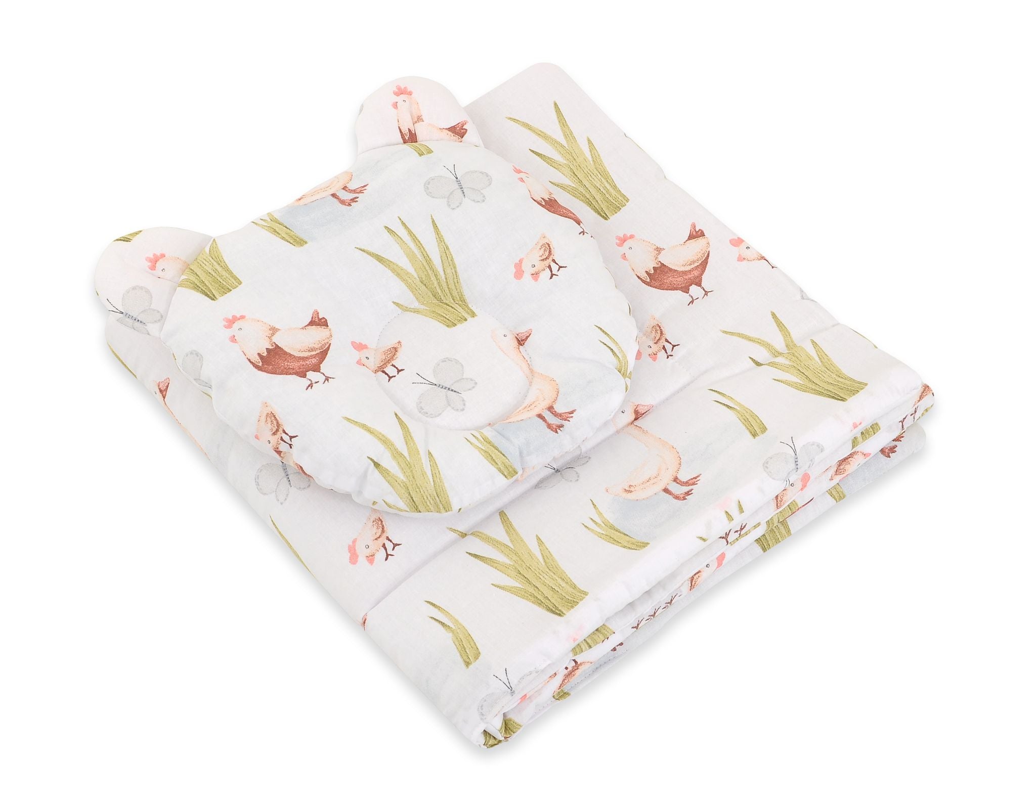 Babydekbed met kussen - beddenset - Oeko-Tex katoen, anti-plat hoofdje, 2-delig