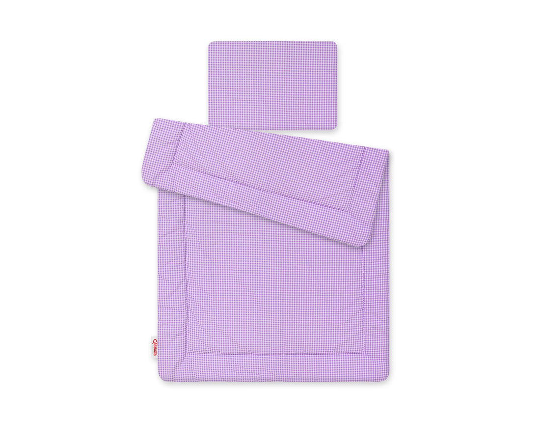2-delige newborn bedding set - babylinnenset - extra zacht & vormvast, 75x100cm, paarse ruit