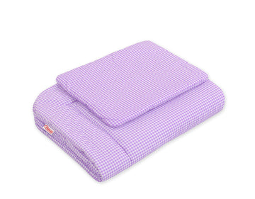 2-delige newborn bedding set - babylinnenset - extra zacht & vormvast, 75x100cm, paarse ruit