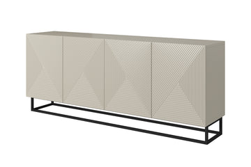 Asha ladekast 200 cm - 4-deurs designkast met softclose en verstelbare planken | Kleur: Kasjmier