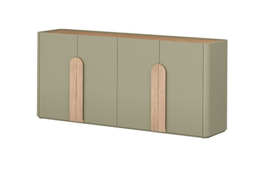 Amilio ladekast met 4 deuren - Moderne opbergkast 200 cm | Kleur: Eucalyptus & Baltische Duineik