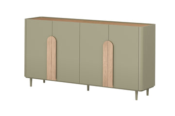 Amilio Vierdeurs Ladekast 200 cm met Eucalyptus fronten en Baltische Duineik | Kleur: Eucalyptus &