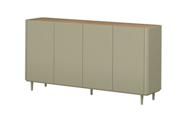 Elivo ladekast 200 cm – Modern design met eucalyptus & Baltische Duineik | Kleur: Groen/Beige