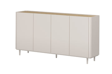 Elivo ladekast 200 cm met 4 deuren - Kasjmier mat | Geolied eikenhout | 200x102x48 cm