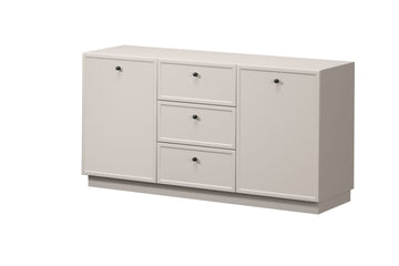 Lorini ladekast met 3 lades en 2 deuren – Duurzaam design | Kleur: Kasjmier / Zwart