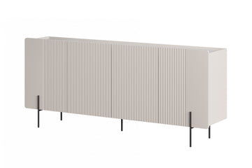 Malmi ladekast 200 cm – Modern design met matte kasjmier, crema bianca blad | Kleur: Kasjmier/Crema