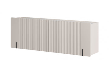 Malmi hangende ladekast 200 cm - 4-deurs met stil sluitsysteem | Kasjmier / Crema Bianca / Zwart