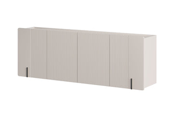 Malmi Hangende Ladekast 200 cm – Geribbelde Fronten, Stil Sluitsysteem | Kleur: Kasjmier/Zwart