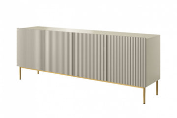 Nicole ladekast 200 cm met 4 deuren - Kasjmier met gouden poten | Kleur: Kasjmier | Maat: 200x85x45