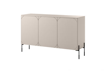 Sonatia ladekast met 3 deuren en metalen poten | Kleur: Kasjmier | Maat: 154x90x45 cm