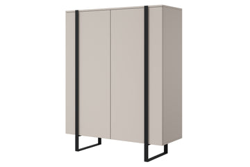 Verica ladekast 120 cm met 6 planken - Modern design | Kleur: Kasjmier | Poten: Zwart