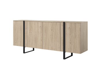 Verica ladekast 200 cm - Moderne opbergladekast met push-to-open | Kleur: Biscuit Eiken