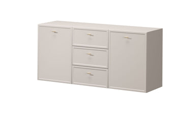 Lorini Hangende Ladekast 150 cm - Modern met Gouden T-bar Handgrepen | Kleur: Kasjmier