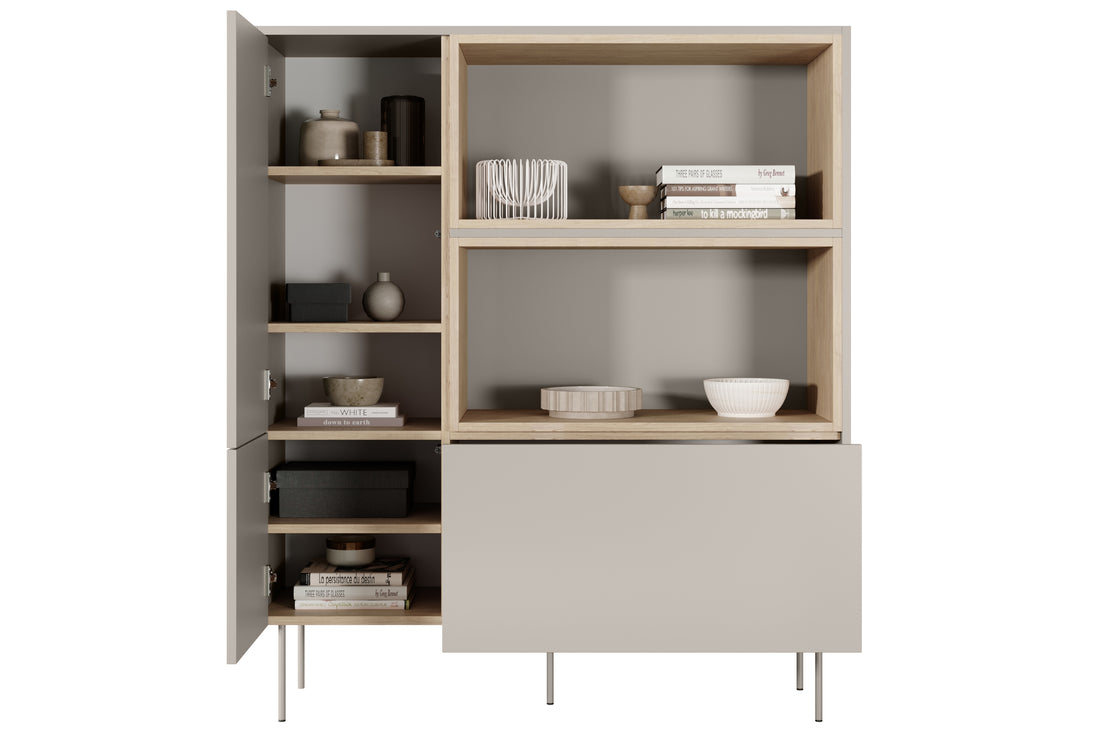 Desin ladekast 120 cm - Modern design met push-to-open lade | Kleur: Kasjmier/Nagano Eik
