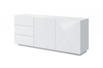 Asha ladekast 3 lades modern design - Wit glans front | Kleur: Wit glans | Maat: 167x71x43 cm