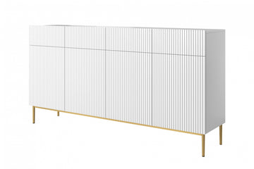 Nicole ladekast 4 lades met soft-close - Mat wit | Gouden poten | 200x105x45 cm