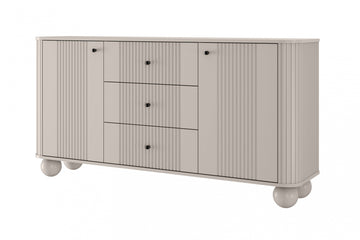 Vesper ladekast 160 cm met 3 lades en bolpoten - Modern glamour design | Kleur: Kasjmier